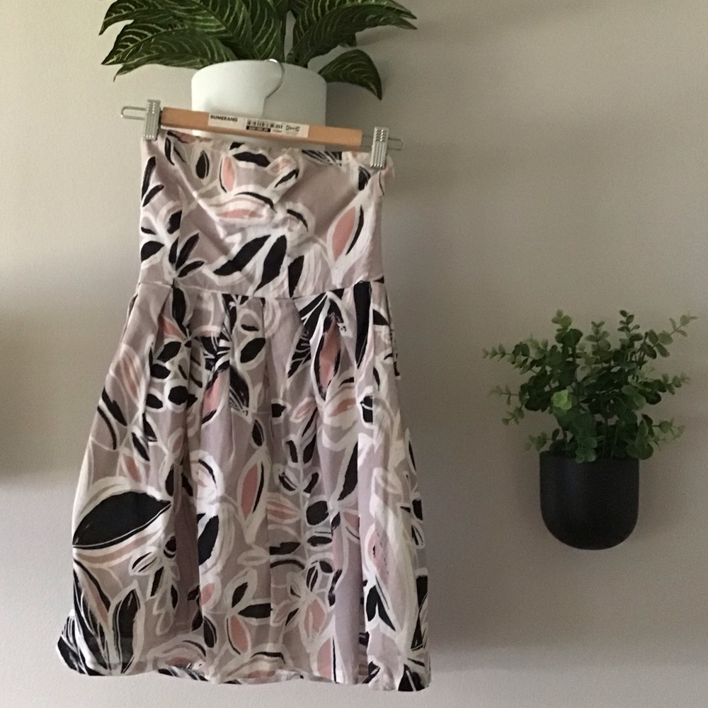 Aqua Print Strapless Dress